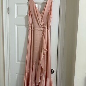 Taylor Pink Sleeveless V-neck Gown